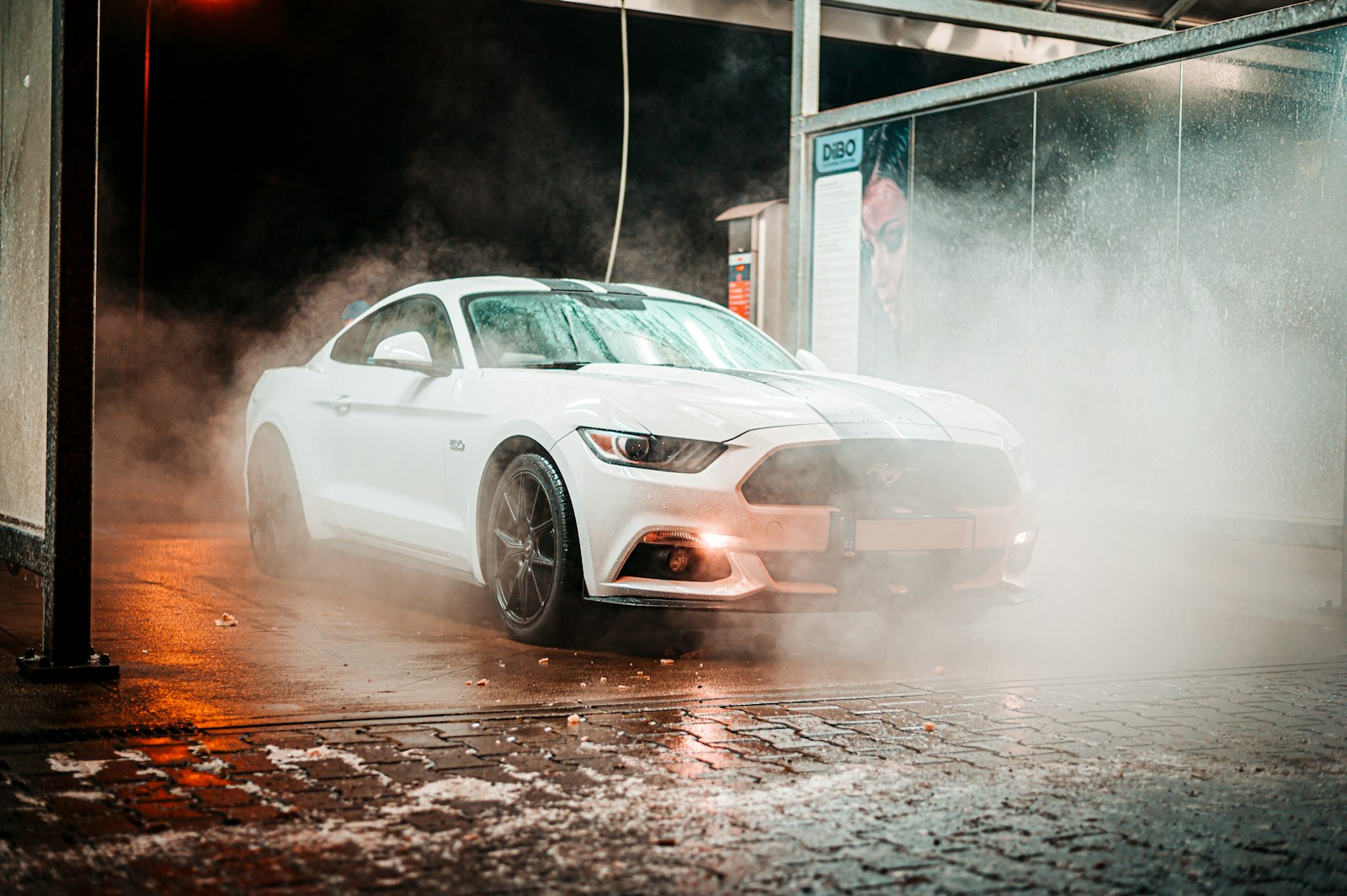 Photo by Jan Kopřiva white Ford Mustang coupe
